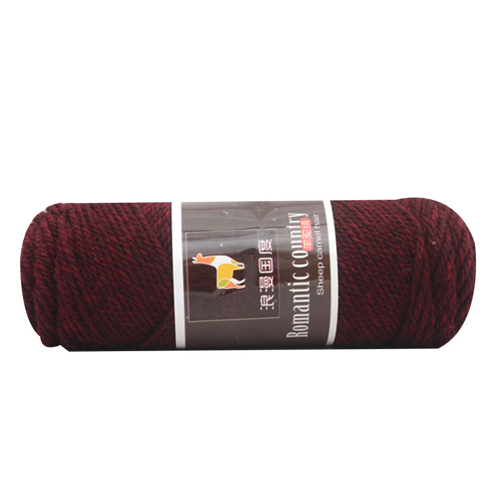 15 Colors Alpaca Wool Soft Crochet Worsted Yarn Thread For Knitting Scarves Gloves Hand Knitting Alpaca Wool: 19 black red 
