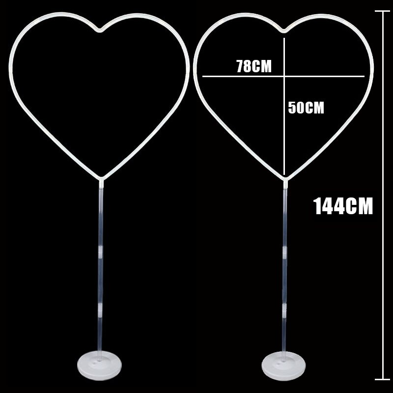 Hjerte rund cirkel ballon stativ balloner bøjle holder colmn bryllup bagtæppe baloner farme fødselsdagsfest baby shower dekorationer: 2 sæt hjertestativ