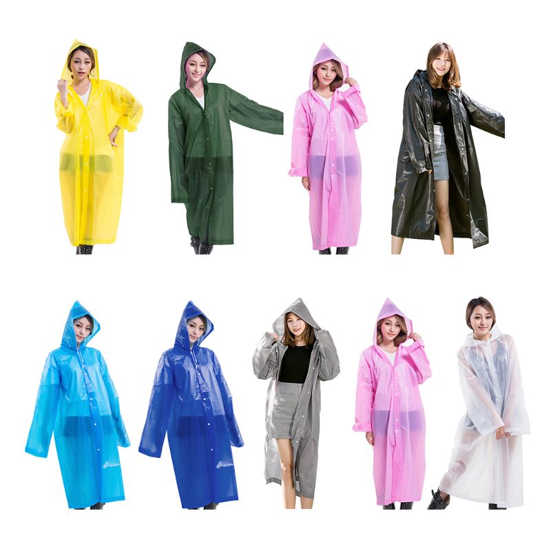 Waterproof Wide Sleeve Rain Poncho Light EVA Long Style Thickened Raincoat Cover