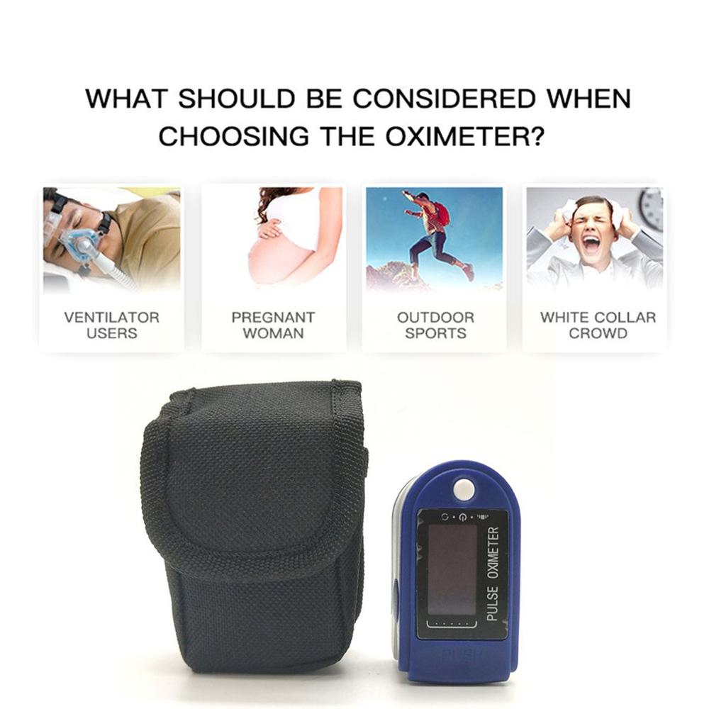 Blood Oxygen Bag Black Nylon Small Bag Oximeter Storage Bag Portable Anti-Seismic Easy To Carry Storage Bag