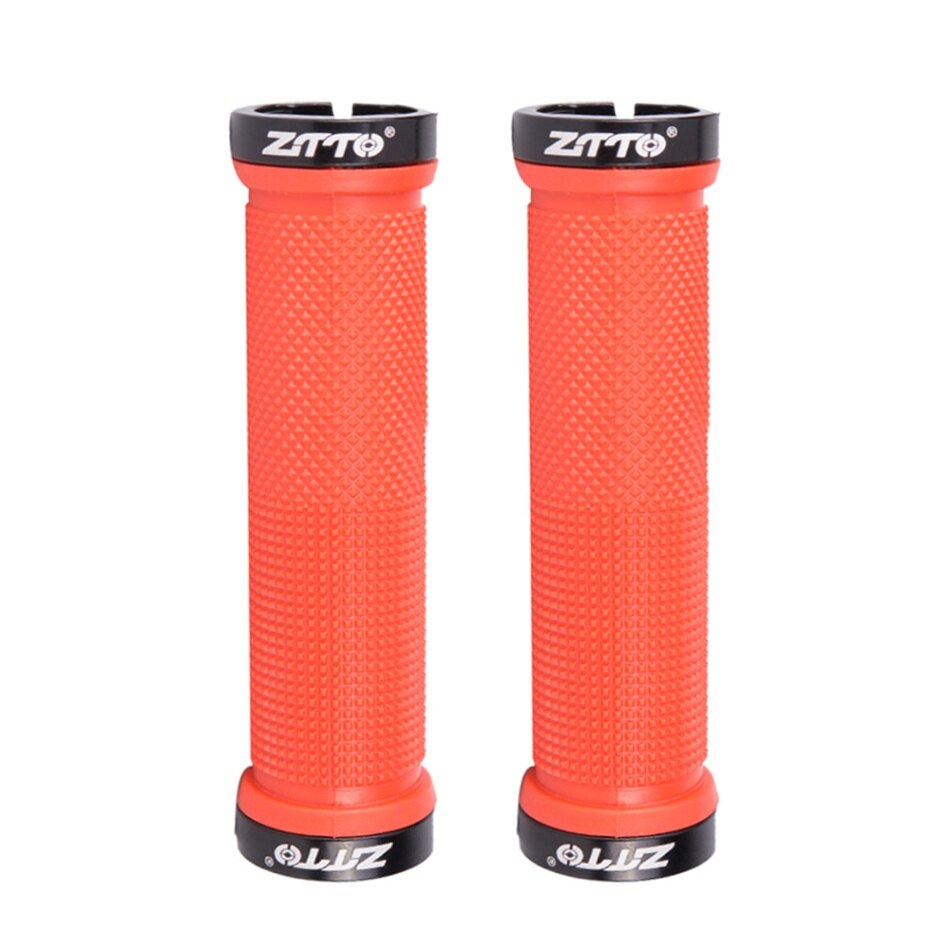 ZTTO 1Pair Cycling Lockable Handle Grip Anti Slip Grips For MTB Folding Bike Handlebar Bicycle Parts AG-16 Alloy + Rubber: Red