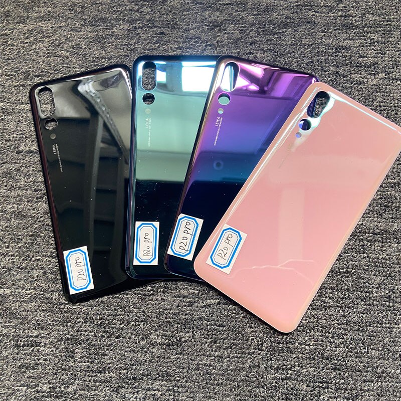 Vervanging Voor Huawei P20 Pro Terug Behuizing Glas Achterklep Battery Case Met Camera Lens Panel + Adhesive montage