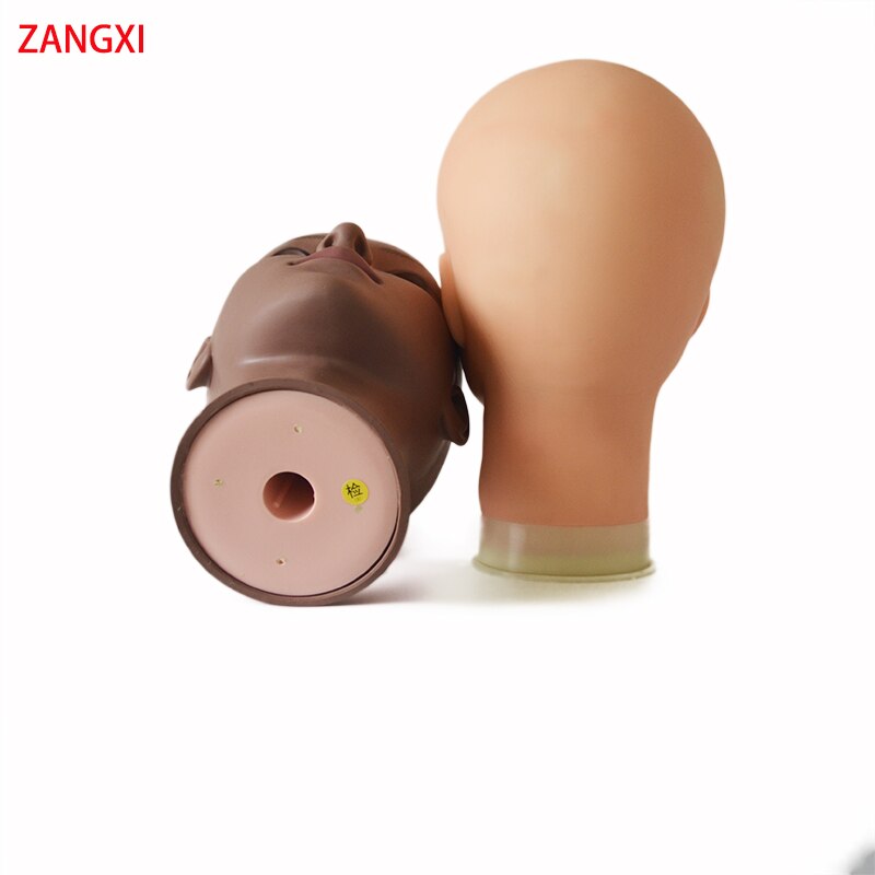 Tête de Mannequin chauve Afro pour la fabrication d&#39;extensions de cheveux, affichage du chapeau, cosmétologie, tête d&#39;entraînement avec support gratuit, tête de bloc de perruque
