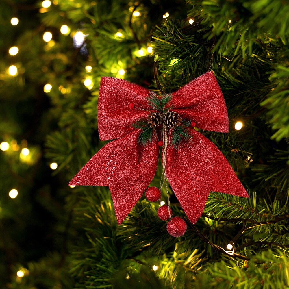 Grands nœuds de ruban pour arbre de noël , 1 pièce, décoration pour la maison, pour fête de noël 2022 et nouvel an