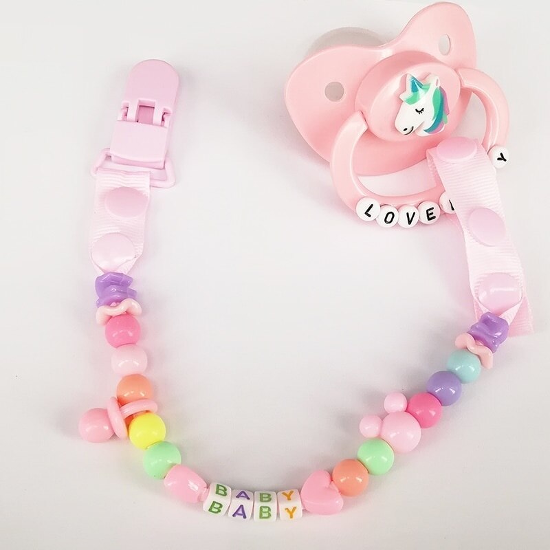 ABDL ADULT BABY Ddlg Little Girl Baby Pacifier Clip Chain and Adult