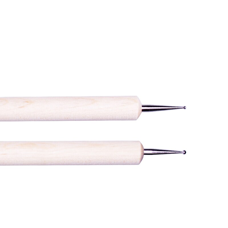 Nowy 2-sposoby gwóźdź pióro drewniane beżowy gwóźdź Sztuka kropki robić manicure, Pedicure, malowanie rozsianych porady DIY narzędzia robić paznokci