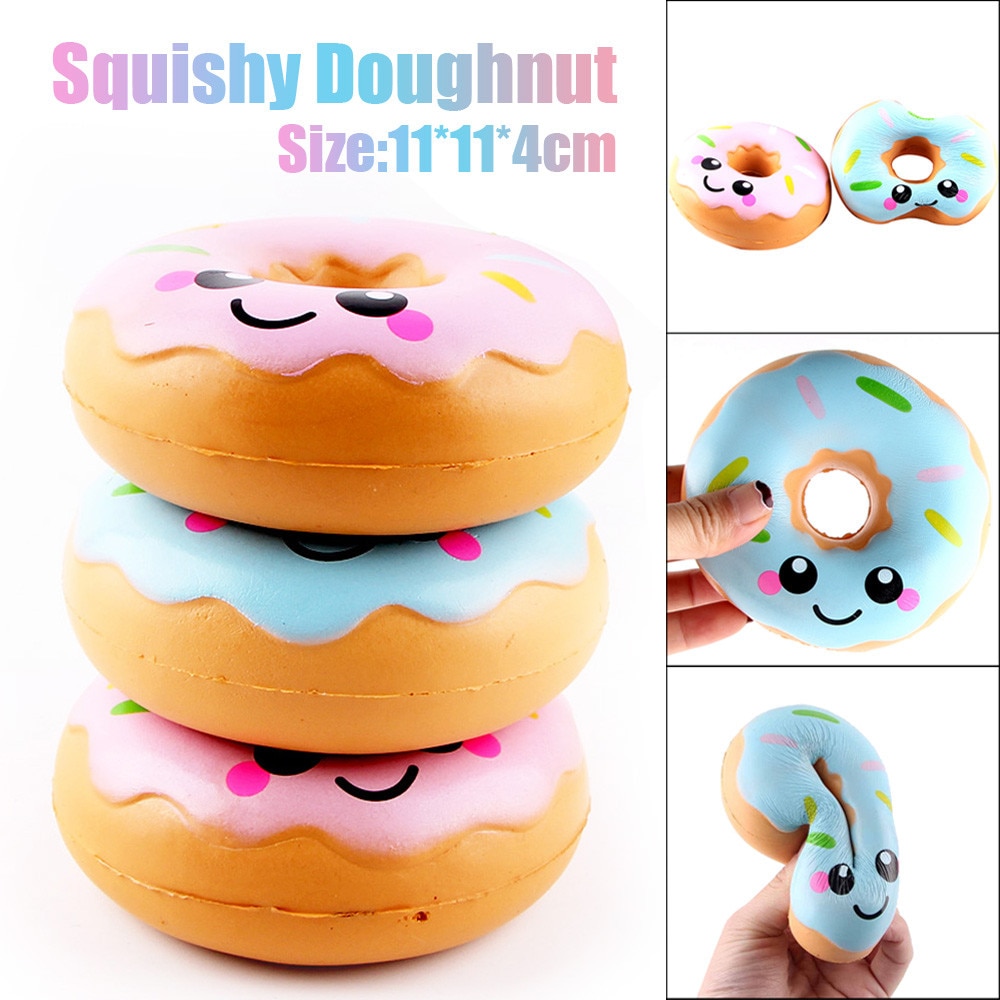 11Cm Squishy Squeeze Stress Reliever Zachte Kleurrijke Donut Geurende Langzaam Stijgende Speelgoed Geurende Stress Relief Voor Kid Fun speelgoed