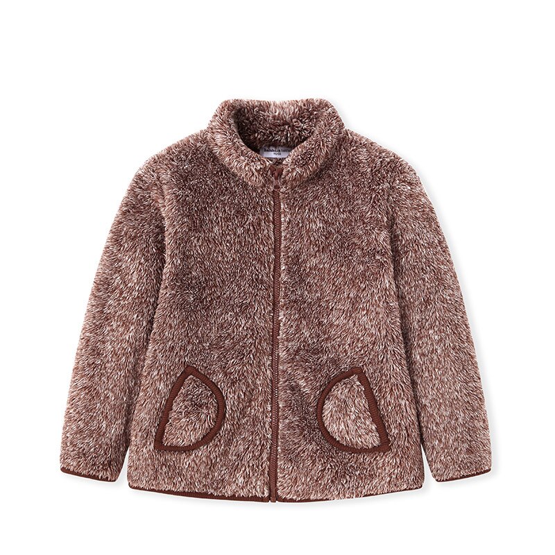 Vêtement d'extérieur pour filles automne et hiver nouvelle veste pour enfants vêtements polaire veste chaude décontractée marée: Coffee color / 5T