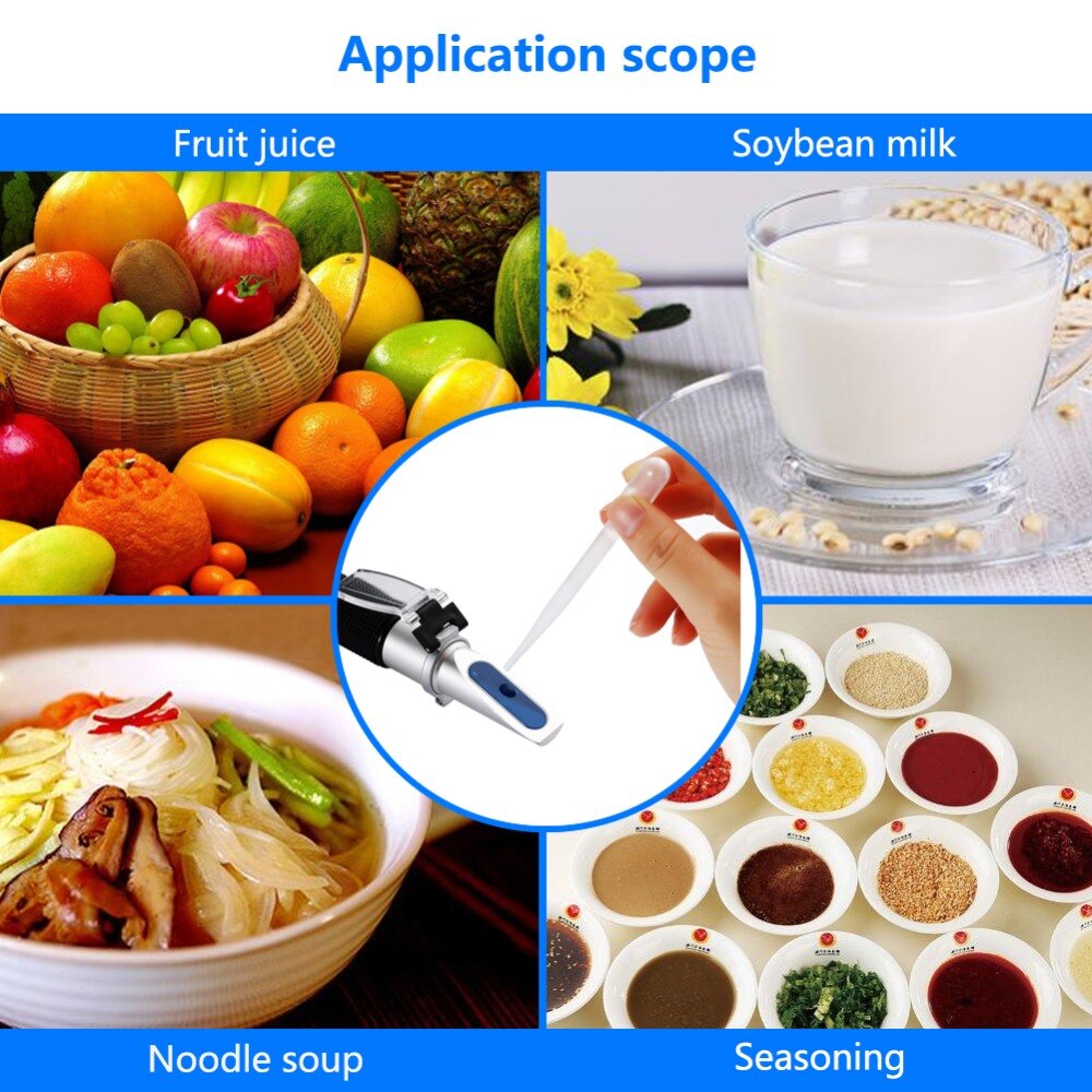 Brix Meter Refractometer Hand Held 45-82% Sugar Honey Minimum Division 0.5%Brix Content Fruit Juice Liquids ATC Refractometer