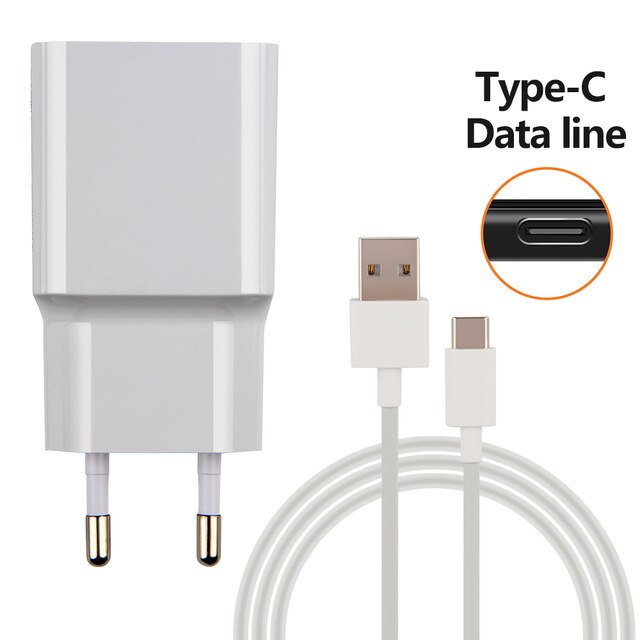 Xiaomi 18W caricabatterie rapido QC 3.0 caricatore USB tipo-c per Xiaomi Redmi Note 7 8 Pro 9 S Redmi 8 8A Mi 8 Lite 9 SE Max 3 Poco X3 M3: Charger Cable White