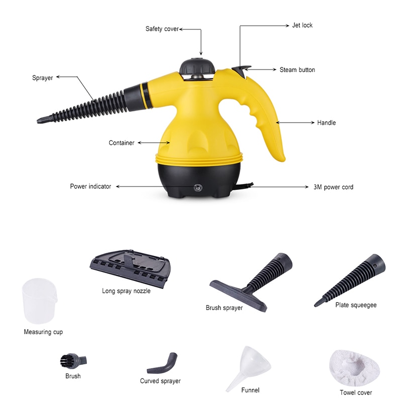 Multi-purpose Pressurized Handheld Electric Steam Cleaner Portable Household Cleaner All-in-One Sanitizer Kitchen Carpet 220V EU