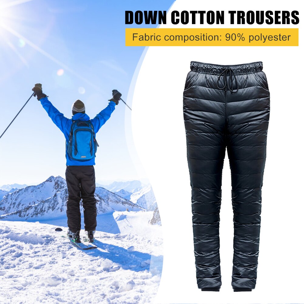 Outdoor Down Pants Winter Men Women White Duck Down Thin and light Trousers Waterproof Windproof warm Camping Hiking pant S-5XL