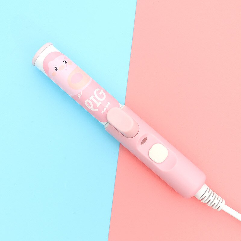 Buckle Mini Hair Curler Straightener Electric Splint Hair Curling Irons Travel Hair Tools Cute Candy Color Flat Iron: 04