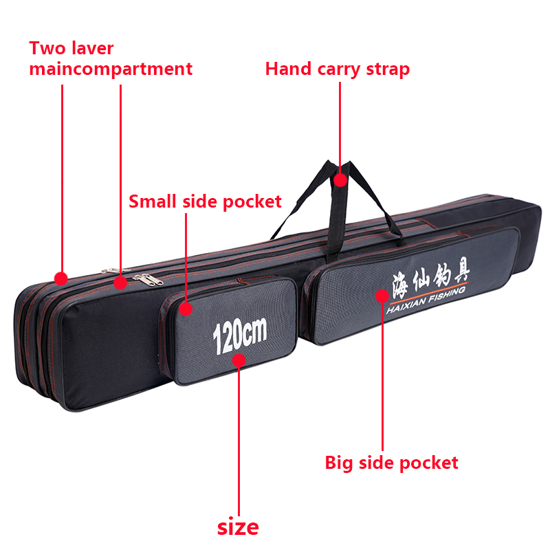 Waterproof Fishing Rod Bags Portable Multifunctional Large Capacity Fishing Reel Tackle Storage Case Backpack 70 80 90 120cm