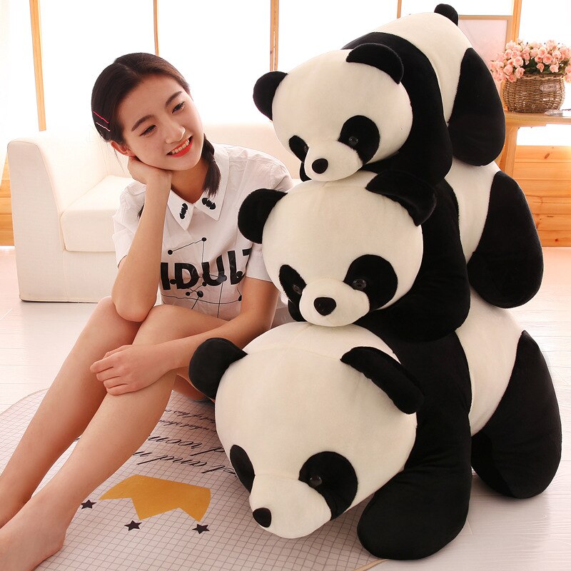 25-40cm Simulation Panda Doll Plush Toy Lying Panda Children's Doll Pillow Sofa Home Decoration