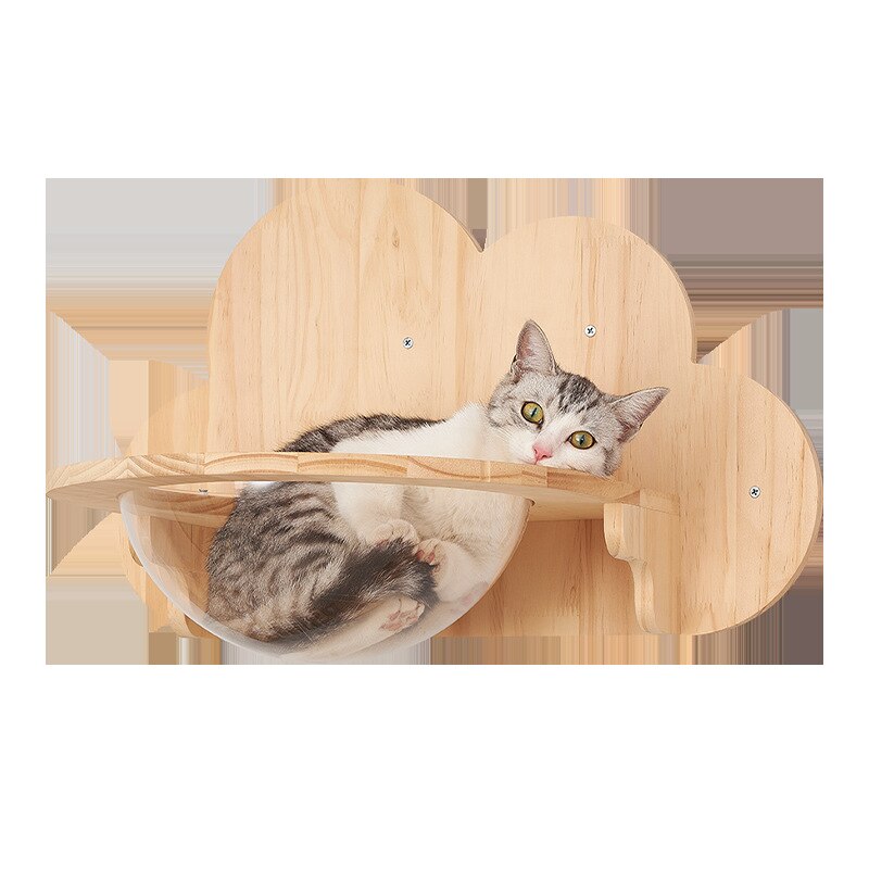 Cat Climbing Frame Solid Wood Cat Tree Wall-mounted Playing Jumping Platform Ladder Cat Litter Toys Scratching Post Pet Supplies