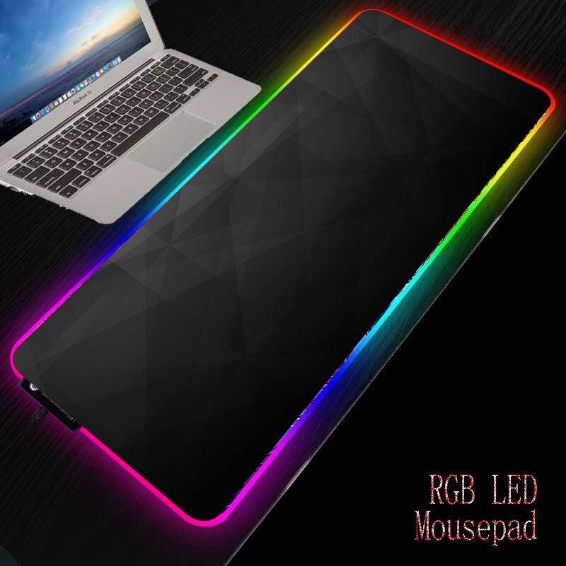 MRGBEST Large Mouse Pad Black Texture Big Computer Gaming Mousepad Anti-slip Natural Rubber with Locking Edge Gaming Mouse Mat