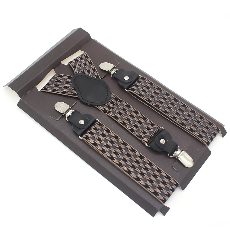 Tirantes de 3 Clips para hombre, tirantes para , boda, Vintage, pantalones, Suspensorio, 120cm: GRAY NO BOX