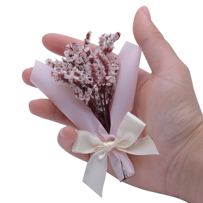 Tørr blomst mini bukett kunstig krystallgress til valentinsdag juledekor gjør jenter fotografering rekvisitt koreansk