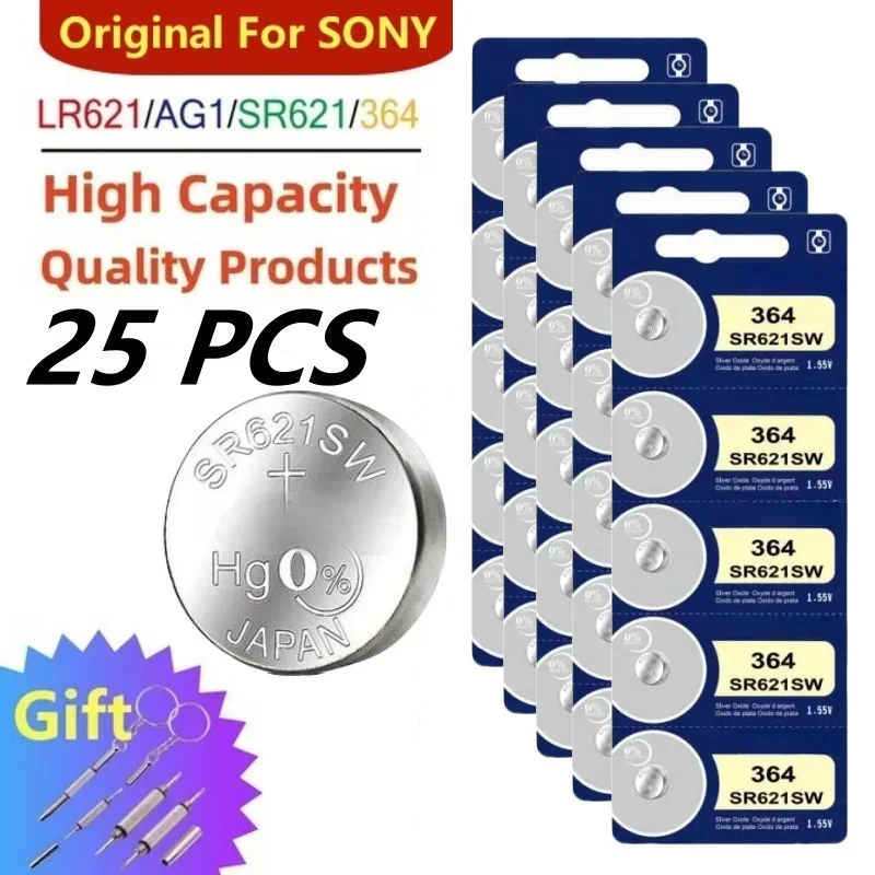 Oryginał dla SONY 364 SR621SW bateria 1,55 V baterie guzikowe robić zegarków zabawki zdalne baterie monetowe: zielony