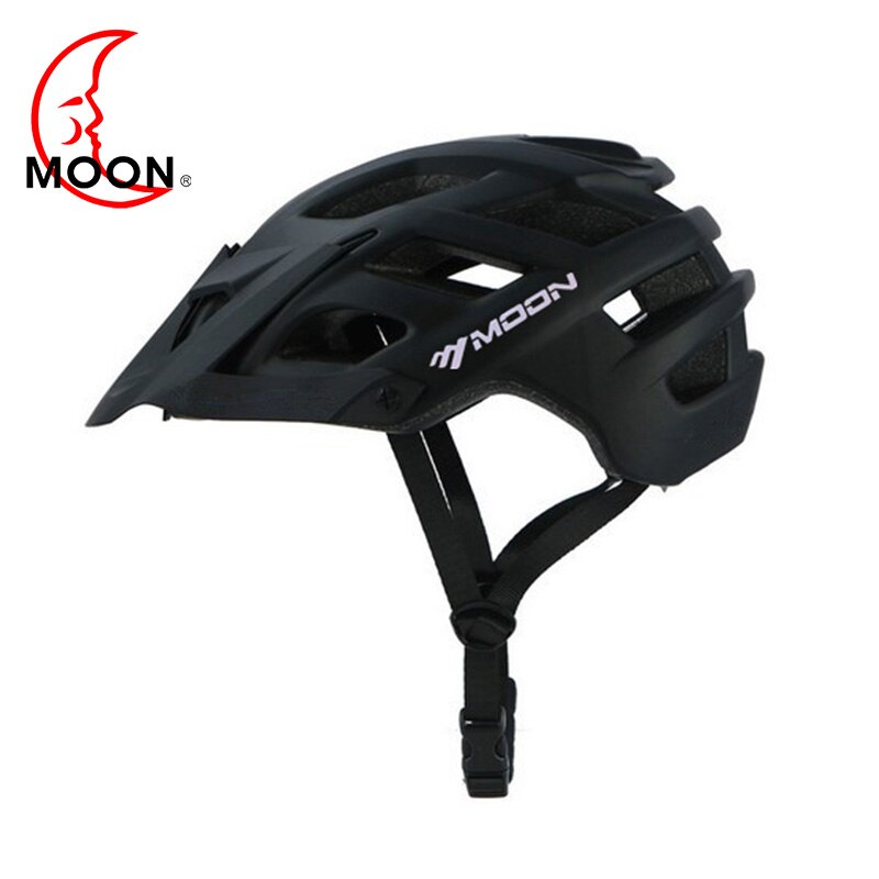 MOON-Casco de seguridad para bicicleta de montaña TRAIL XC para hombre, Ciclismo de Carretera M L: Black / M