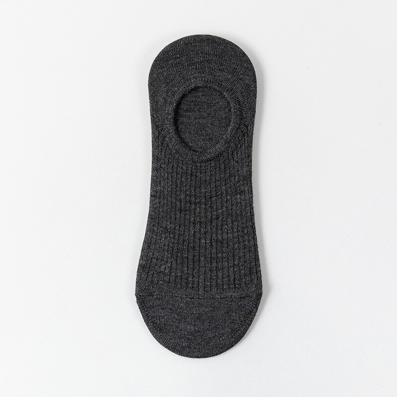 Women's Cotton Invisible Socks Non-Slip Summer Solid Color Breathable Comfortable Short Socks Thin Ankle Boat Socks: Dark Grey
