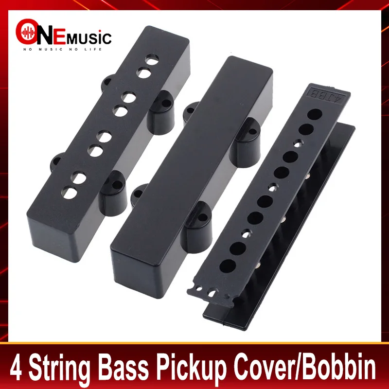 2 stk. 4- strengs jazzbass med 4jb pickup-deksel/spole, 92/95mm for 4- strengs el-bass, 4jb basser, svart