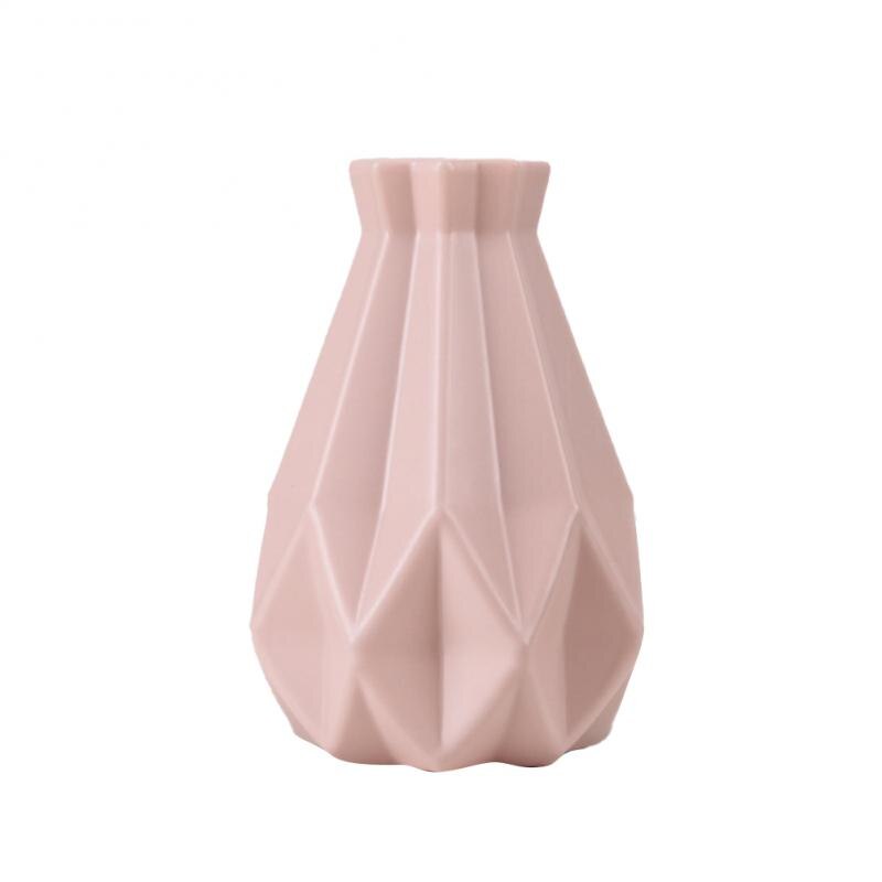Blomstervase hvid imiteret keramisk urtepotte dekoration hjemme plast vase: 05