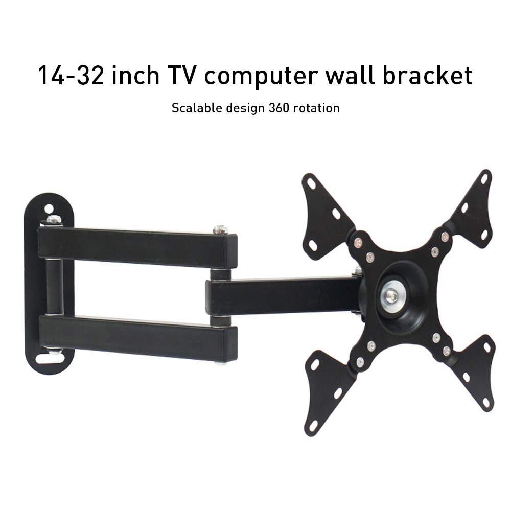 TV Wall Mount Bracket Extension Arm Tilt Swivel 360 Degree Rotated LCD Monitor Holder Rack Stand For 14inch to 32inch 10KG TV