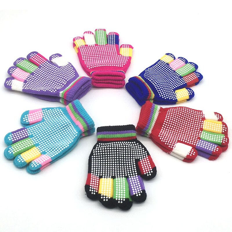 Child Anti-skid Magic Glove Kids Magic-Stretch Gripper Gloves Dot particle Offset Printing Baby Knitted Warm Gloves Kid
