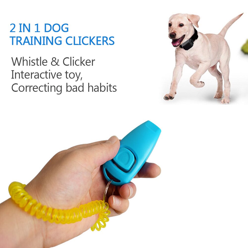 2 in 1 fluitje combo hondenklikker 4 stuks hondentrainingsklikkers huisdier trainer klik sleutelhanger huisdier training controle polsband accessoire