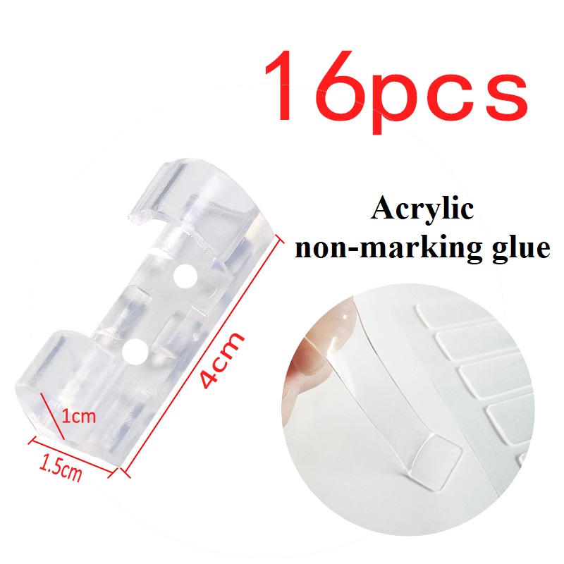 20/5 stk. kabelklemmer selvklæbende kabelorganisator ledningshåndteringssystem ledningsholder til ledningshåndtering skrivebord bil kontor hjem: Blå