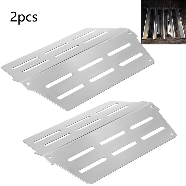 4pcs Stainless Steel Shield Tent BBQ Gas Grill Replacement Heat Plate Stainless Steel Heat Plate Shield Barbeque Grill BBQ Acce: XH00389