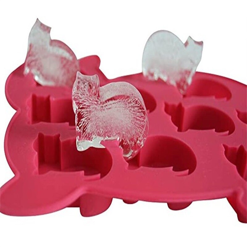 Cat Ice Tray Silicone Mold DIY Cartoon Pet Ice Cube Food Grade Silicone Mold Soap Making Supplies Resin Moulds Fondant Tools: Chocolate
