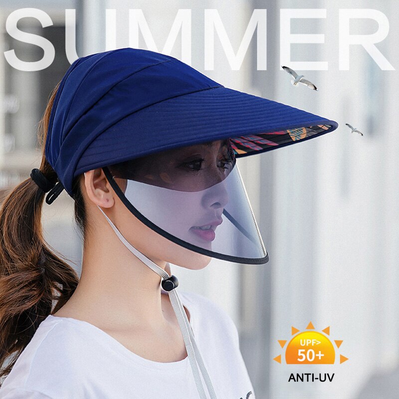 Sun Visor Hat Full Face Cover Safety Shield Eye Protect UV Cap Wide Brim