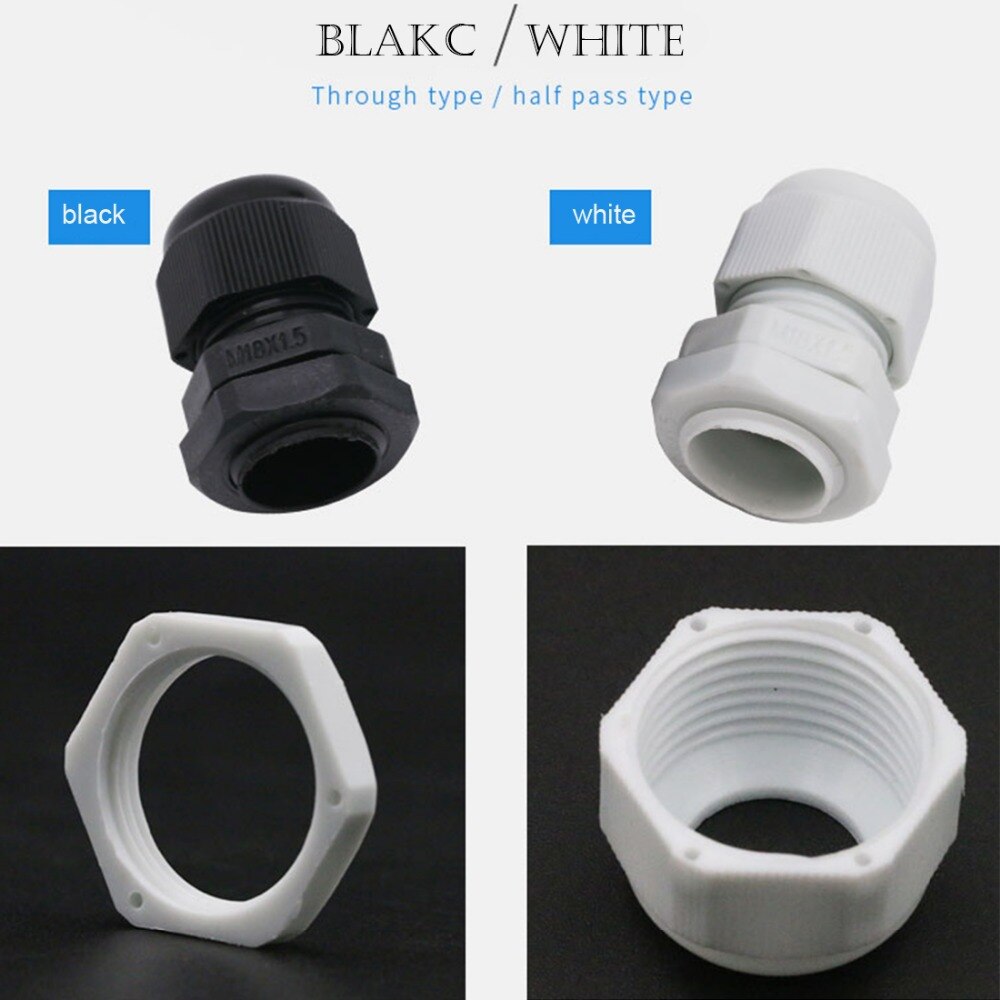 10Pcs IP68 Nylon Waterdichte Wartel PG7/PG9/PG11 Pa Materiaal