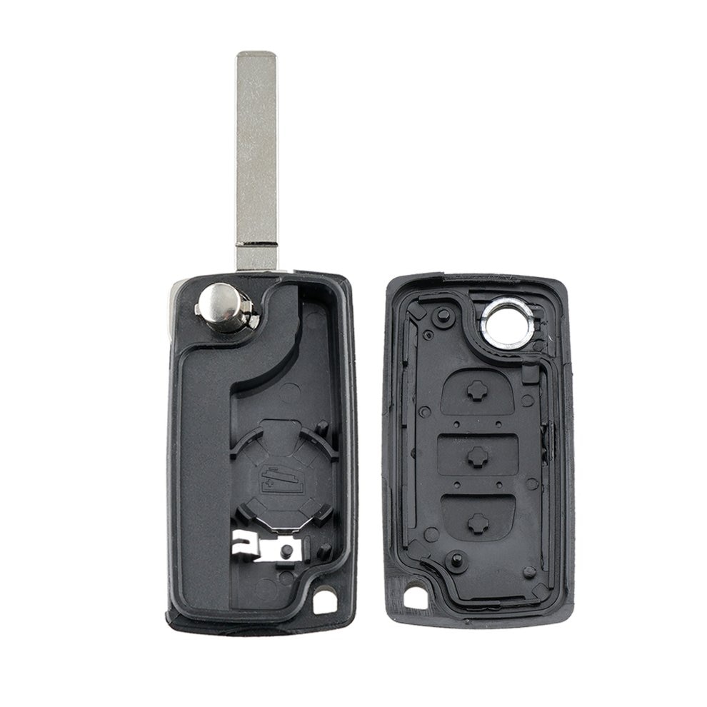 Coque De Clé De Rechange Pour Peugeot 207 307 308 407 - 3 Boutons Avec Lame Vierge | Compatible Citroën