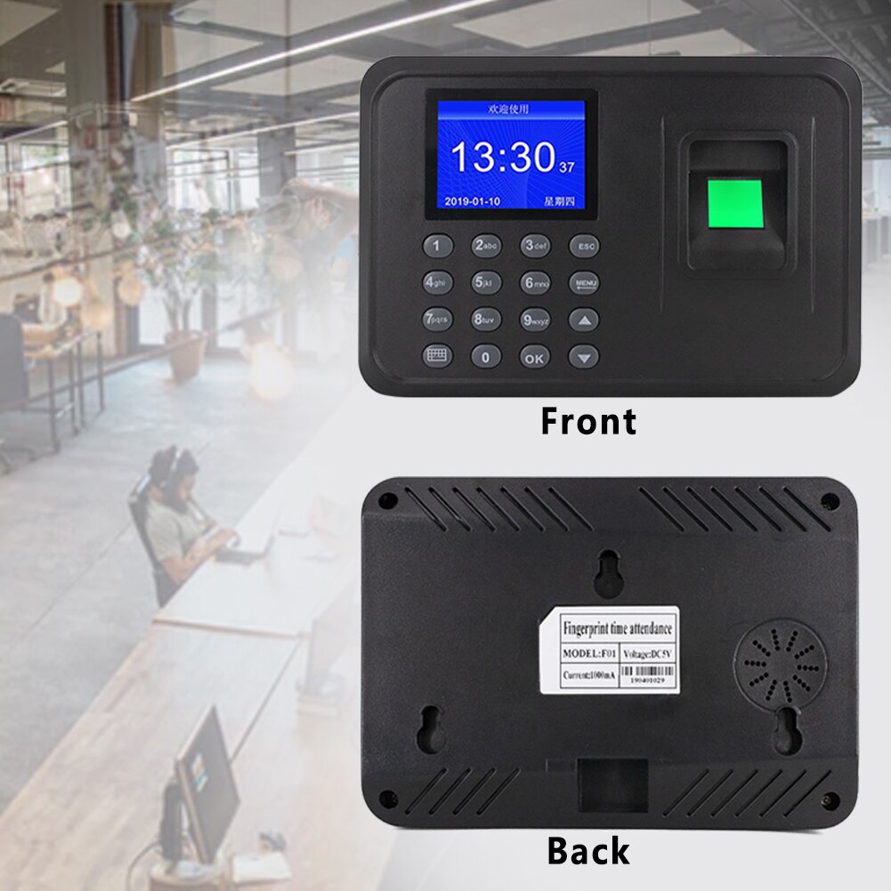 Multi Lingual Smart Quick Employee Large Capacity Time Recorder Voice Function Biometric Fingerprint Attendance Checking Office