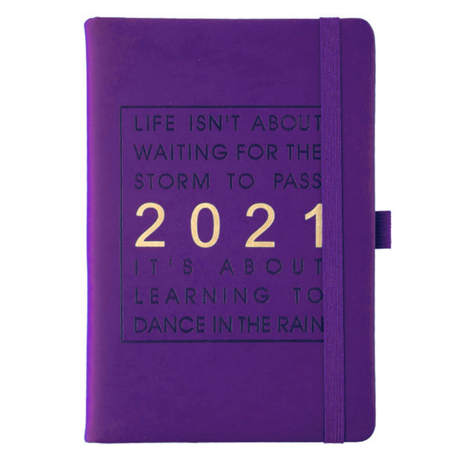 Daily Schedule Planner Calendar Notebook with Elastic Band Pen Holder for Home Office Students Supplies A5 Size: Purple