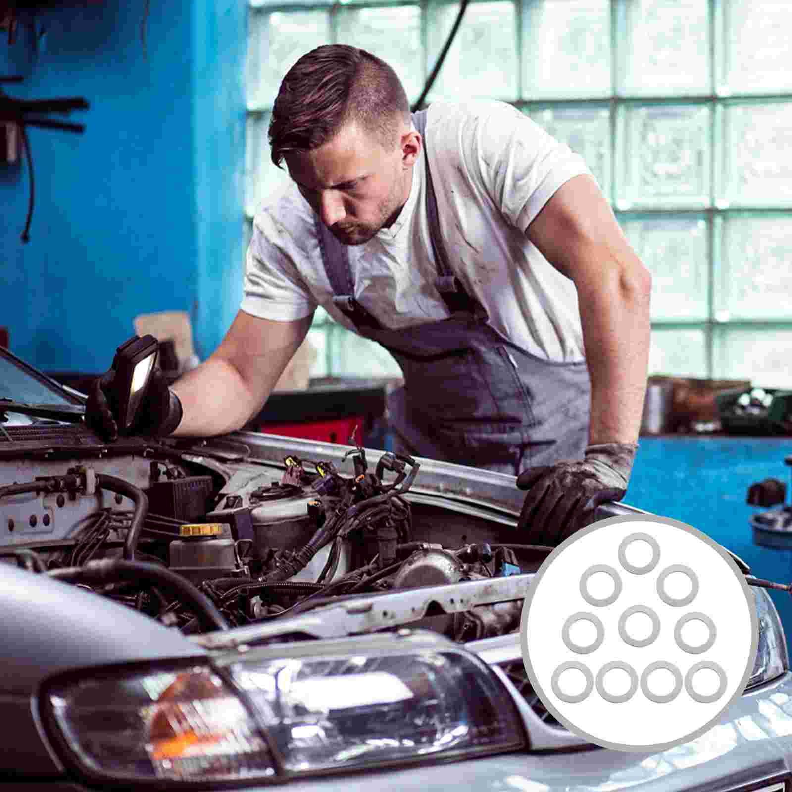 10pcs Replacement Car Engine Oil Drain Plug Washer Compatible with