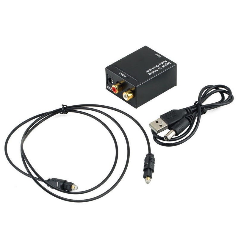 Adaptador óptico Digital Toslink SPDIF coaxial a RCA analógico o, convertidor con Cable de fibra