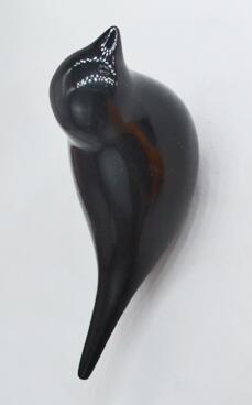 Crochets muraux en forme d'oiseau, décoration de la maison, support de rangement en résine grain de bois, porte de chambre après porte-manteau, porte-chapeau, 3d porte-manteaux: Noir