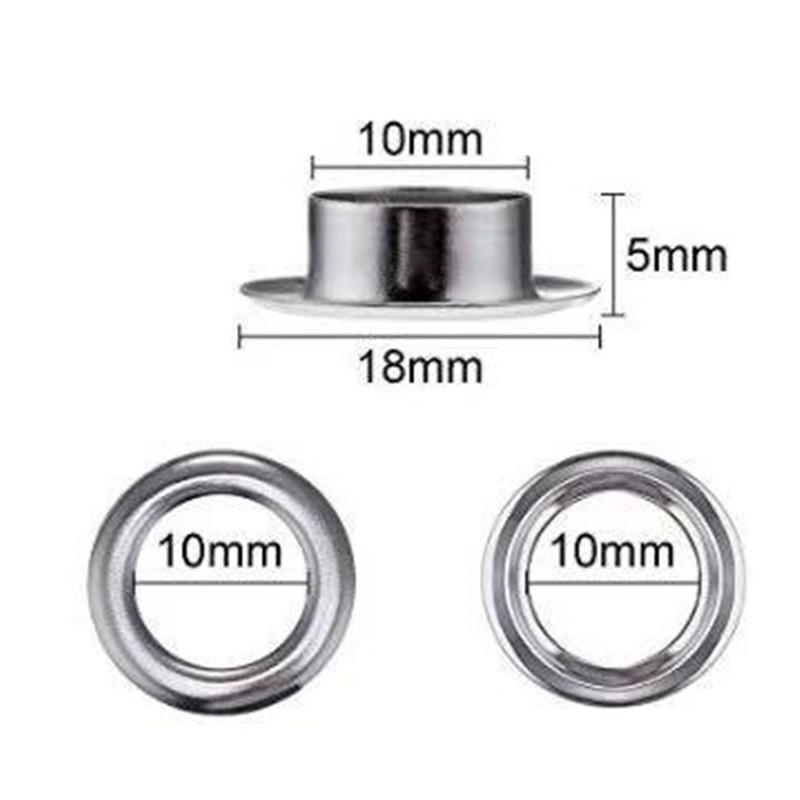 100 Sets 10 Mm 4 Kleur Oogje Met Wassen Installeren Punch Gereedschap Koper Tule Voor Leer Craft Diy Kleding Schoenen metalen Pakking Eye