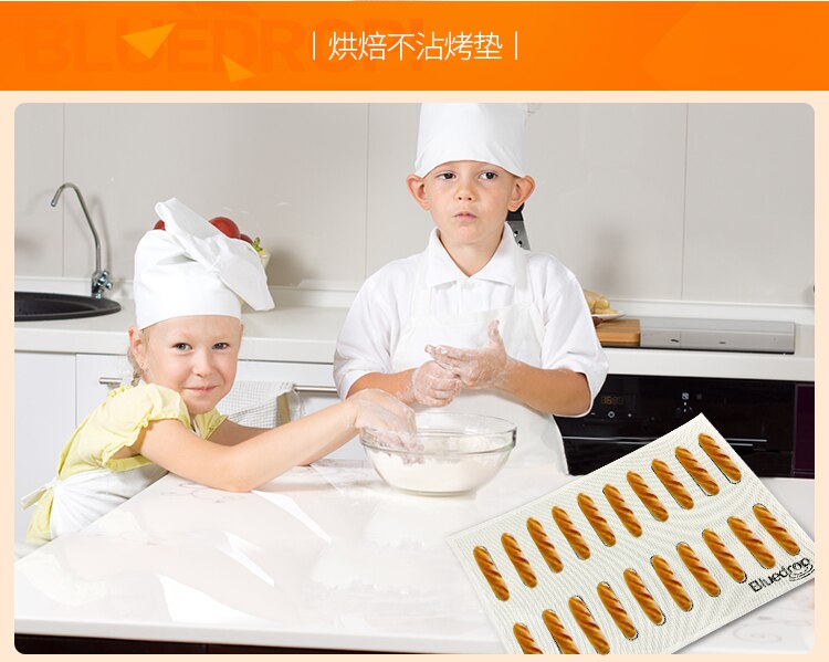 double sides 4.7 and 2.36 inch Silicone baking liners Eclair 20 or 48 Cavity Non-Stick Lady finger Thumb Cake Baking Mat