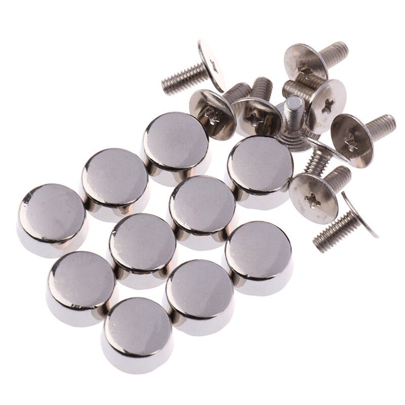 10sets Wear Protection Bag Bottom Studs Rivets DIY Leather Buttons Screw For Bags Hardware Belt Accessories For Bag Feet Screw: Silver