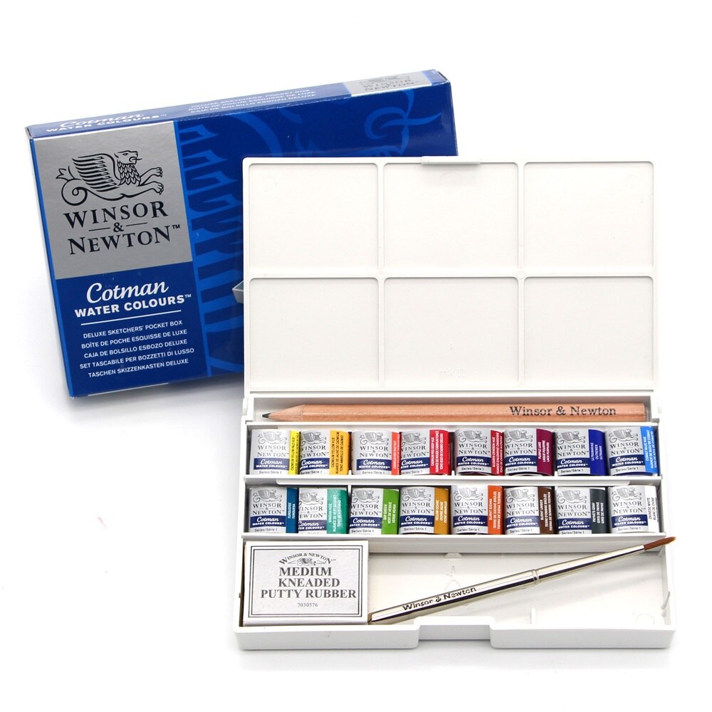 Winsor & Newton Cotman 8/12/24/36/45 Kleuren Half Pannen Effen Aquarel Verf Set pigment Kunst Levert: 16 Colors