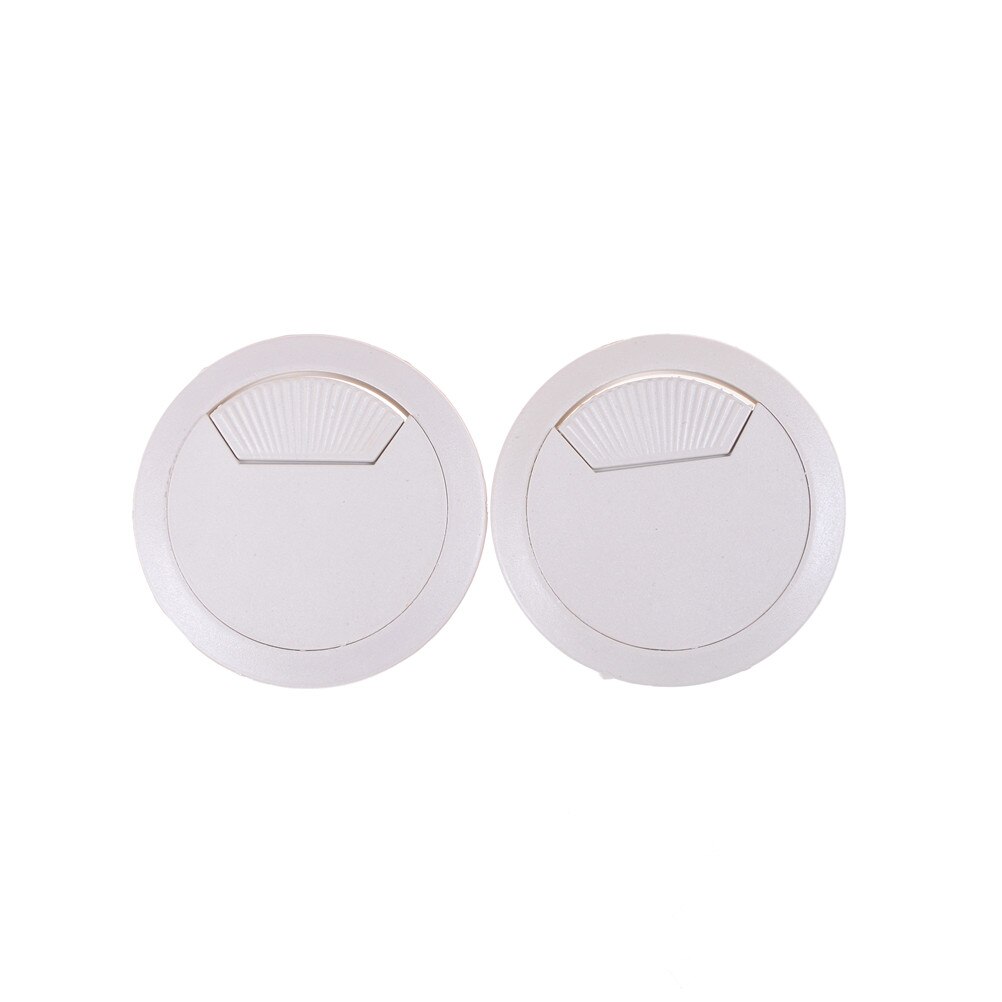 2PCS/set Plastic Desk Wire Hole Cover Base Computer Grommet Table Cable Outlet Port Surface Line Box Furniture Hardware