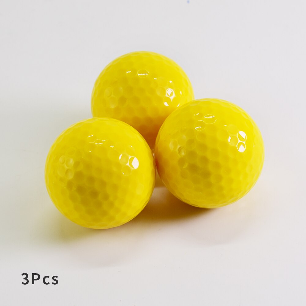 Golf Ball Practice Plastic Sports Home Indoor and Outdoor Resistant Training Red Yellow Blue Green Golf Ball Golf Accessories: Yellow 3Pcs