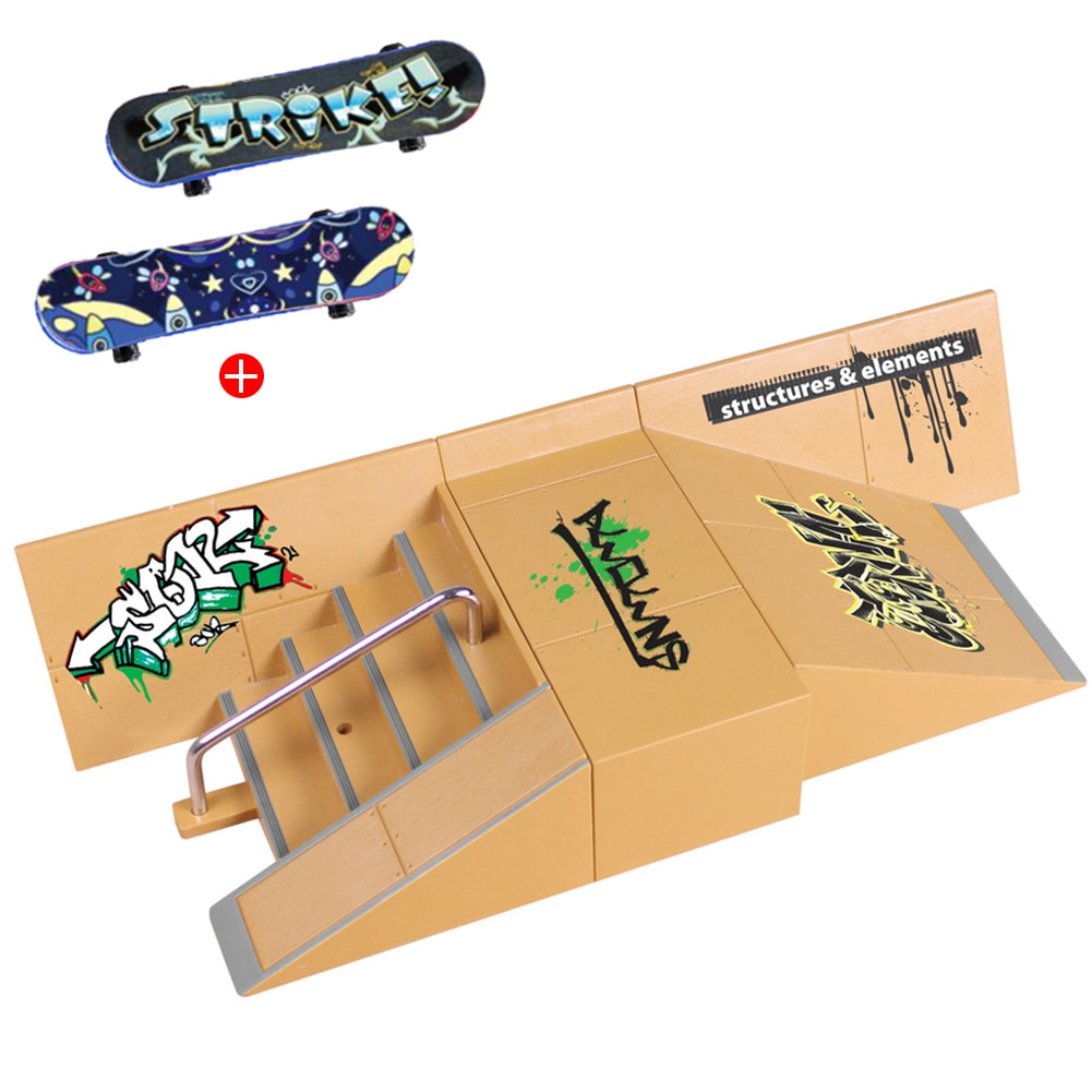 Kit de Skate Park avec 2CPS doigt Skateboard jouet Mini touche Rails ensemble pour enfants adultes décompression jouets directe