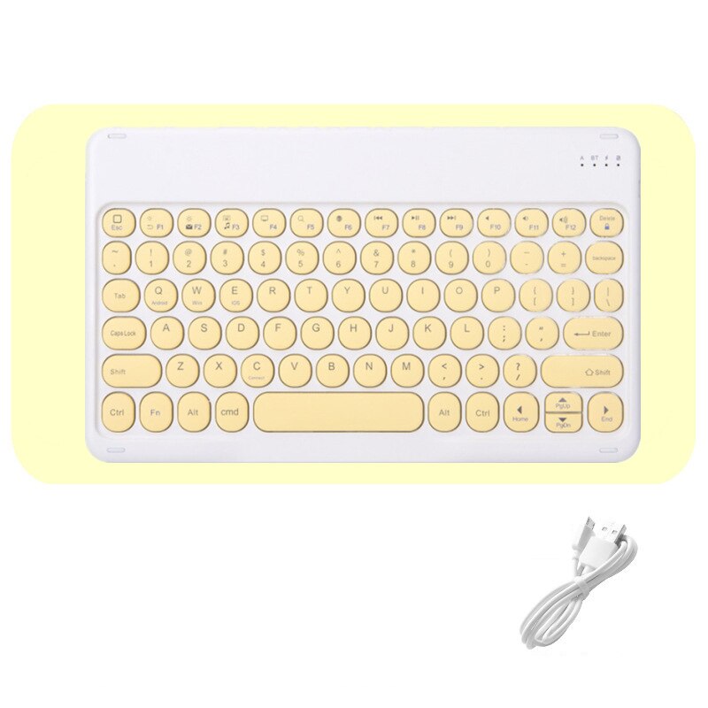 Teclado Universal de 10 pulgadas para teléfono, PC, tableta, Huawei, Samsung, Xiaomi, Bluetooth, iPad Pro 11, 12,9, , Air 4: round yellow